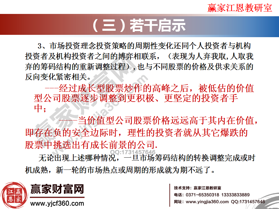 市場投資理念投資策略的周期性變化